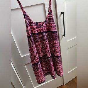Neon pink and black dress with back cut out detail